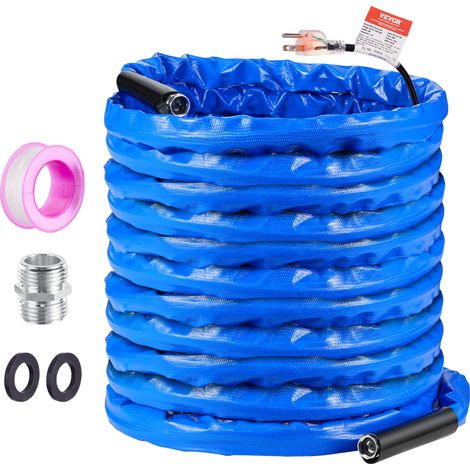 VEVOR 100 Fuß beheizter Wasserschlauch für Wohnmobil, beheizter Trinkwasserschlauch mit gewellter Abdeckung, Frostschutz bis -45 °F, automatisch selbstregulierend, 5/8 Zoll Innendurchmesser (1/5)