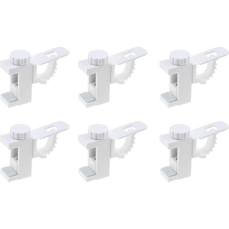 6 Pieces Curtain Rod Holders No Drilling, Adjustable Plastic Crossbar, Towel Storage Rack and Organizer Hook (1/5)
