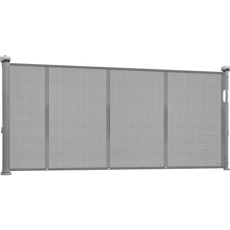 Barrière bébé escamotable 870 mm, extensible 2800 mm, maille, installation facile, escalier intérieur, gris, usage polyvalent (1/5)