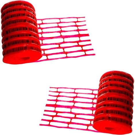 Lot de 2 grillages avertisseur rouge électrique 25 m x 30 cm (1/3)