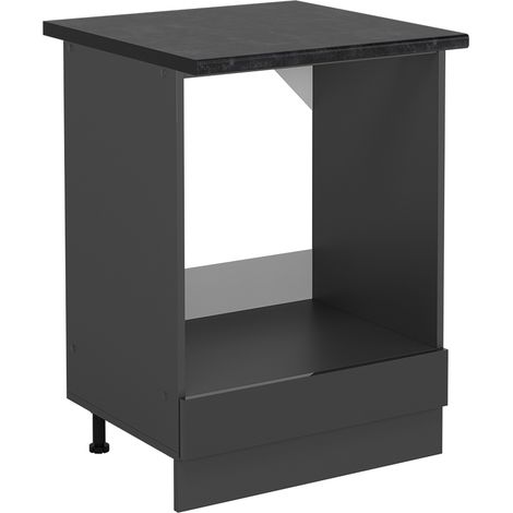 Herdumbauschrank R-Line, Anthrazit Hochglanz, 60 cm , AP Anthrazit, Vicco