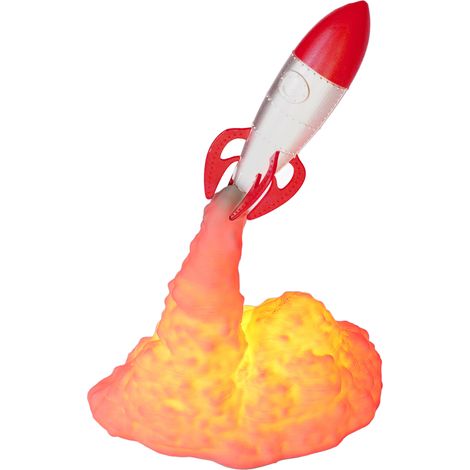 Originelle 3D-Mondraketenlampe, kreatives LED-Nachtlicht für den Nachttisch, USB-aufladbar (Rakete Nr. 1, integrierte Batterie enthalten). (1/5)