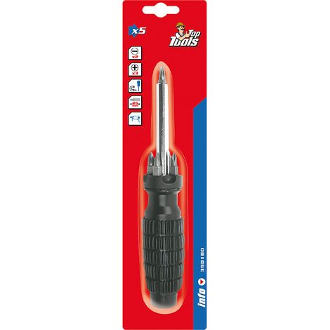Cacciavite con 5 Inserti Magnetici Art 39d180 Toptools