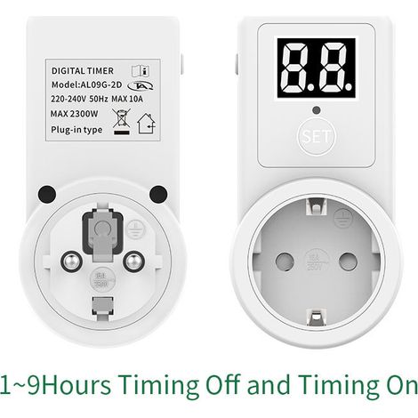 Smart Plug mit europäischem Timer, Ein-/Aus-Countdown, 2-stelliger Anzeige AL09G-2D (1/4)