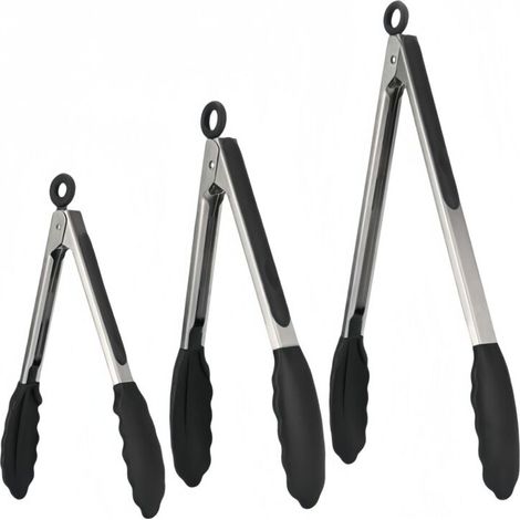 Ensemble de 3 pinces de cuisine en acier inoxydable, pinces pour grill et barbecue (1/5)