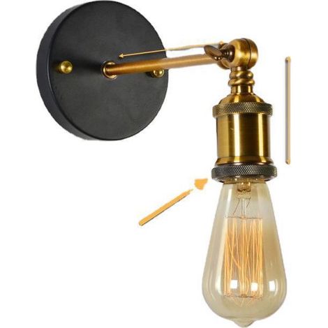 Vintage Loft Appliques Murales Lumières LED E27 Edison Ampoule Plaqué Fer Rétro Industriel éclairage à La Maison De Chevet Appliques Murales (1/5)