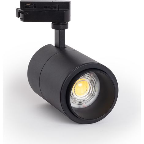 Foco Carril LED Monofásico 30W Regulable CCT Seleccionable Pulyx Multiángulo 15-60º Negro