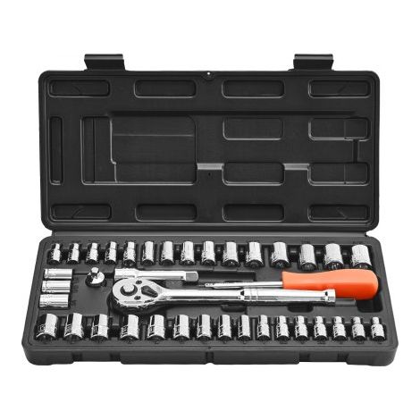Jeu de Douilles SAE et Métriques Kit d'Outils de Mécanicien 39PCs (1/5)