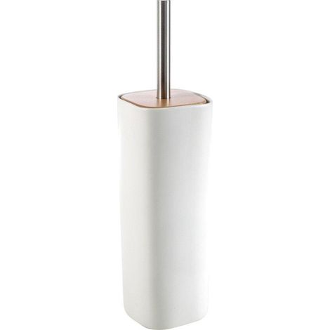 Nemo Stock Natural Pura Brosse WC à poser 38x10x10cm porcelaine bois blanc (1/2)
