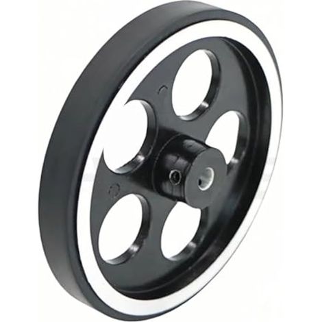 Roue motrice en métal de 95 mm de diamètre intérieur de 5 mm, roues maîtres en aluminium et pneus en caoutchouc pour châssis de robot intelligent, 1 pièce (1/5)