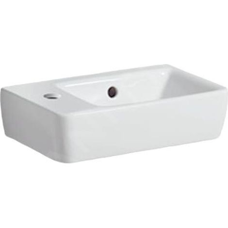 Geberit Selnova - Lave-mains 400x250 mm, avec un trou pour mitigeur à gauche, avec trop-plein, blanc 501.518.00.7 (1/2)