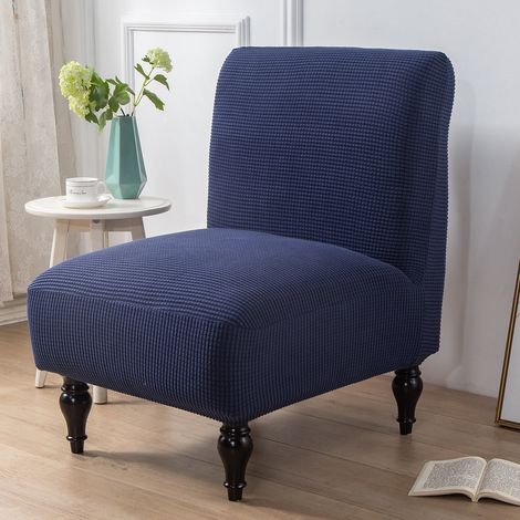 Housse De Chaise Sans Accoudoirs - Tissu Jacquard Extensible En Velours De Maïs - Pour Chaise Bureau Ou Salle À Manger - Taille Unique - 1 Pièce (1/5)