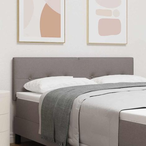 LED Kopfteil mit LED-Lichtleisten Taupe 144 cm Stoff