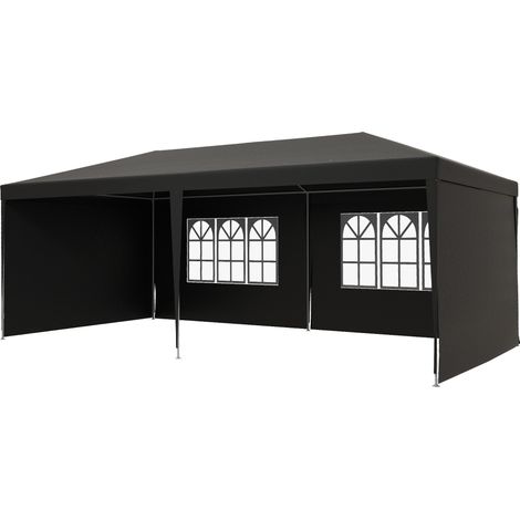 2.95 x 5.83 m SemiOpen Gazebo Dark Grey (1/5)