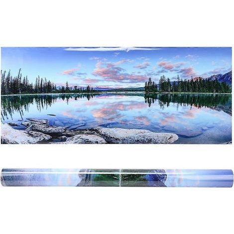 Poster décoratif de fond, peinture, autocollant en PVC, image de paysage pour aquarium, 61 x 30 cm (1/3)