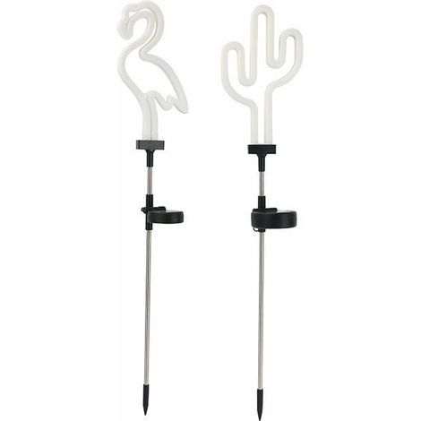 royaluxe - Piquet néon «Flamant Rose» LED solaire, Couleur, IP44-Spécial extérieur SOFLAMANT (1/4)