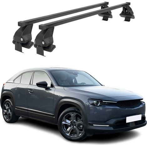 OMAC Dachträger Querträger Stahl für Mazda CX-30 2020-2026 – Abschließbar – City-Crash-getestet – DIN 75302:2020 – ISO/PAS 11154:2006 – Max. 50 kg Schwarz (1/5)