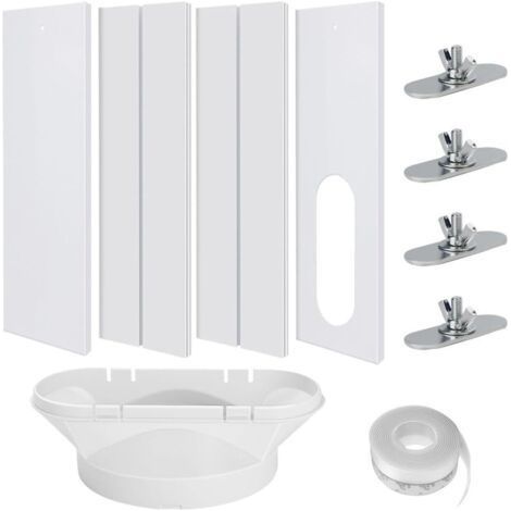 Kit Calfeutrage Climatiseur 4PCS Longueur 172 cm Adaptateur Tuyau 13 cm Installation Facile Fenêtres Coulissantes -KZQ (1/5)