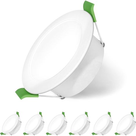 Spot Led Encastrable Salle de Bain,Spots LED 230V, 7W Trou Φ 65-75mm, IP44, Dimmable, Spot Led Encastrable Extra Plat, Blanc Chaud 3000K Blanc Neutre 4000K Blanc Froid 6500K, Lot de 12