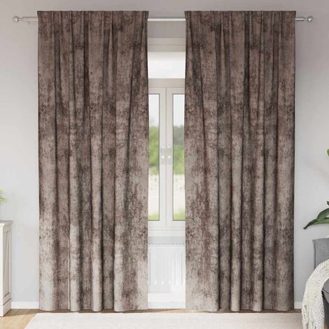 Samtvorhänge mit Vorhängen 2 pcs Cappuccino 260 x 140 cm Samt