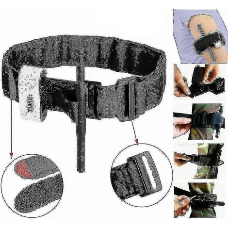 Kit de premiers secours d'urgence extérieur 5 pièces avec garrot à application rapide d'une seule main, 95 cm - : (1/3)