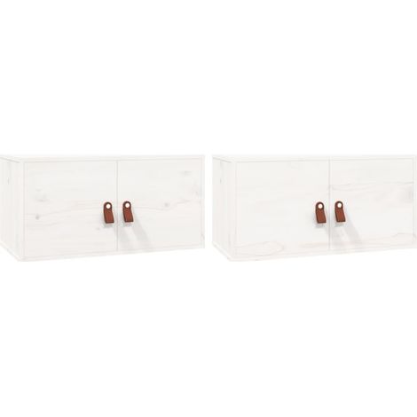Wall Cabinets 2 pcs White 60x30x30 cm Solid Wood Pine vidaXL (1/5)