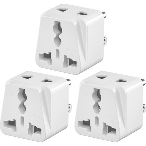 3 Pièces Adaptateur de Voyage Adaptateur Amérique Stecker, Adaptateur de Voyage Type B Prise, Adaptateur de Voyage, Adaptateur de Prise Amérique pour Adaptateur Universel aux USA/Canada/Mexique (1/5)
