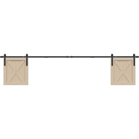 vidaXL Kit de porte d'armoire coulissante 244 cm acier au carbone