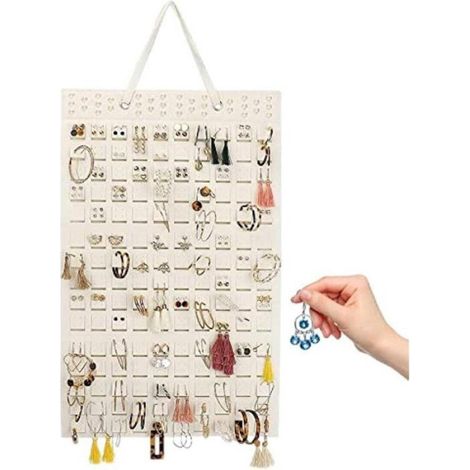Porte-Bijoux - Organisateur Suspendu Murale en Feutre pour Boucles Doreilles - Rangement Anti-Poussière - 1 Pièce (1/5)