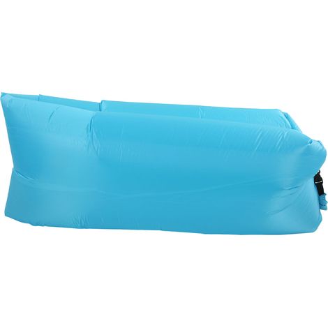 Fauteuil inclinable gonflable/canapé pneumatique/canapé gonflable portable et pliable avec sac de rangement, idéal pour le camping en extérieur, bleu ciel. (1/5)