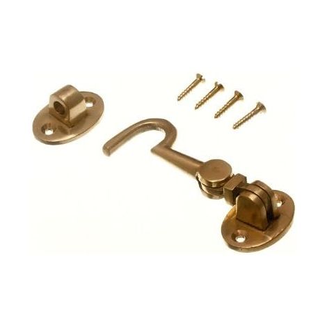 1 crochet de porte de cabine silencieux en laiton poli massif de 7,6 cm (1/2)
