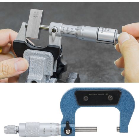 Micromètre 25-50 mm - Micromètre à vis extérieur standard bleu (1/5)