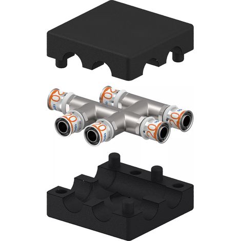 Uponor S-Press PLUS Racor en X para radiador con caja de aislamiento insulated 20-20-20, 1070692