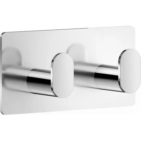 Smedbo CUBE Doppel Haken. Edelstahl poliert. Selbstklebend. BK456 (1/4)
