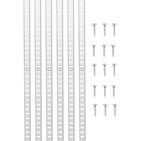 VEVOR Montanti per scaffalatura verticale, confezione da 10, 99 cm, sistema a parete verticale, binari a fessura singola, 40 viti, argento, 20 pezzi (1/2)