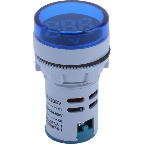 AD16‑22FSV Indicateur de signal de tension numérique de forme ronde 60 500 V ACBlue (1/5)