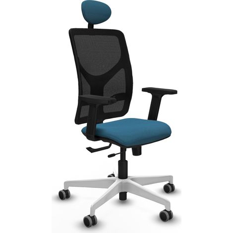 Chaise de bureau piqueras y crespo Motilla noir base blanche (1/2)