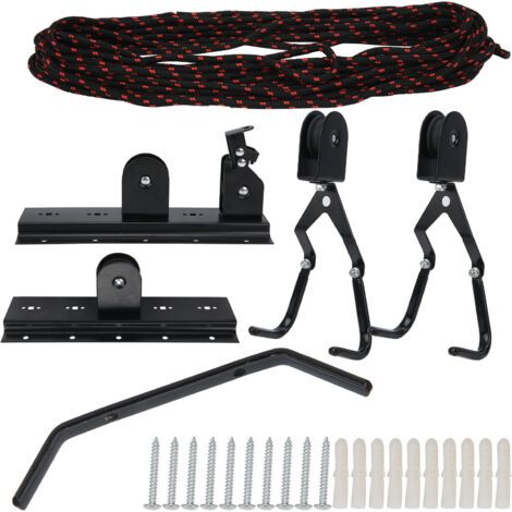 Support à vélos fixé au plafond avec poulie, système de levage de vélo, support de rangement mural ou de plafond (1/5)