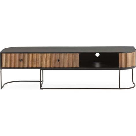 Mueble televisión modelo Boris 2 cajones acabado madera de mango, 160cm(ancho) 45cm(alto) 40cm (largo) (1/3)