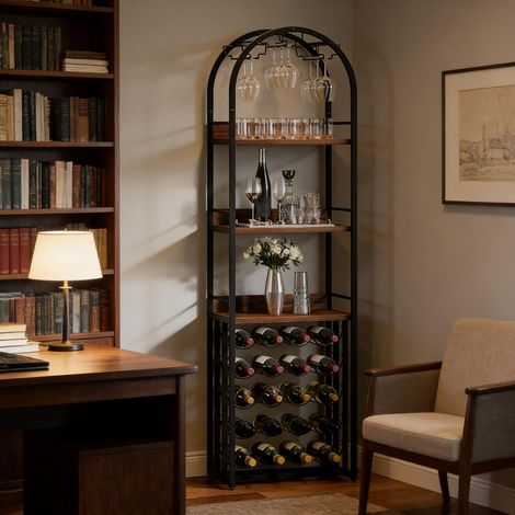 Casier à vin indépendant, présentoir vintage spacieux (porte-bouteilles uniquement) (1/5)