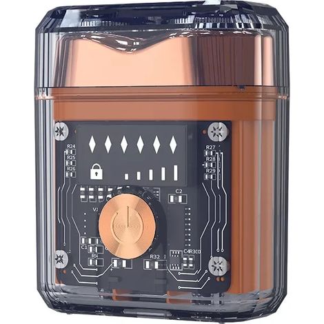 Rasoir électrique magnétique (Orange) à coque transparente, double tête flottante et verrouillage de voyage (1/5)
