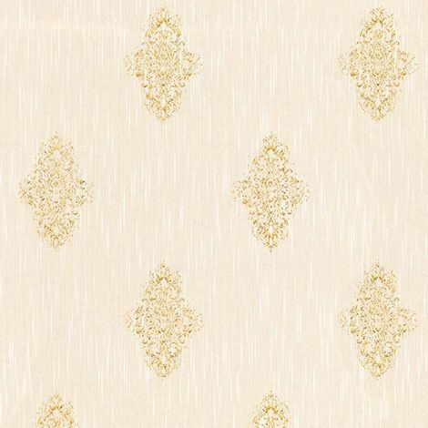 Papier peint baroque beige doré – Tapisserie élégante pour salon et couloir – Motif baroque – Dimensions 10,05 x 0,53 m – Architects Paper (1/4)