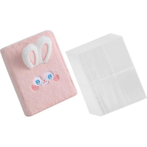 Album Photo Peluche Rose 6 Pochettes pour Cartes et Tickets, Classeur de Rangement Collector pour Présents et Festivals Spéciaux (1/5)