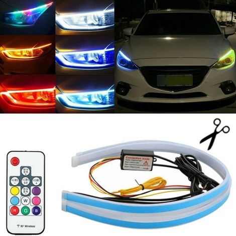 Luces diurnas LED DRL FLEX + direcciones dinámicas + RGB, exteriores (1/5)