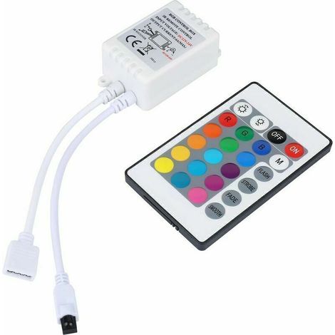 24 Touches Télécommande IR et Blanc IR Contrôleur Pour RGB LED Bande 3528 SMD Ruban Lumineuse (1/3)