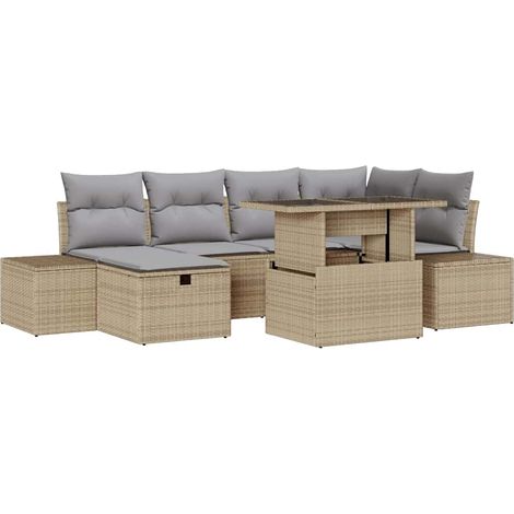 Maison Exclusive - Set Divano da Giardino 7 pz polyrattan (1/5)