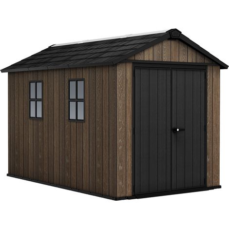 Casetta Box da Giardino 230x350x246 cm Keter Signature Apex 7511/1175 in Resina Effetto Legno Noce