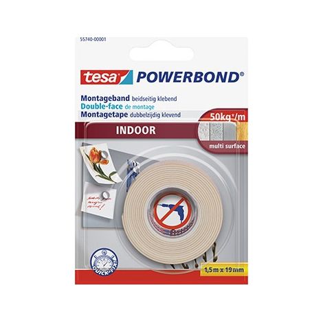 Tesa Powerbond Indoor cinta adhesiva blanca 19 mm x 1,5 m