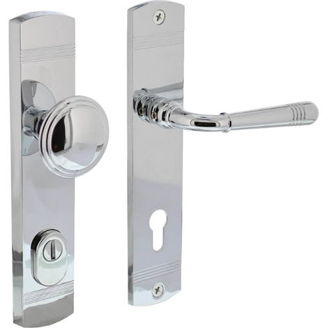 Ferrures de porte d’entrée Helena PC 92mm chrome - 0016.377849 (1/2)