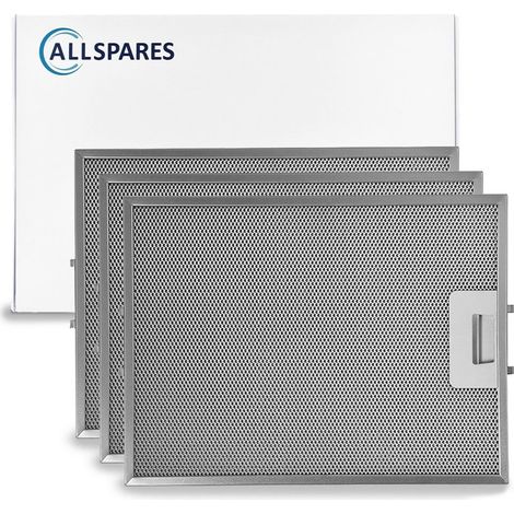 Filtro metálico AllSpares (3 unidades) para campanas extractoras compatibles con Pelgrim 88019356 / 46219 (327 x 247 mm) (1/3)